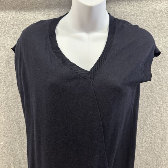 Allsaints Dress Womens US 4 Navy Blue Teko Asymmetrical Pullover Cotton Stretch - Picture 2 of 11